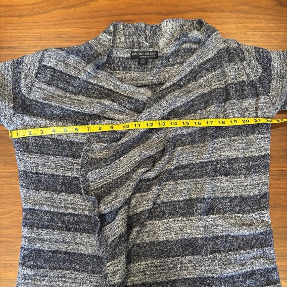 Barefoot Dreams Bamboo Chic Lite Blue Stripe Calypso Wrap Cardigan Sweater L/XL - Picture 7 of 14